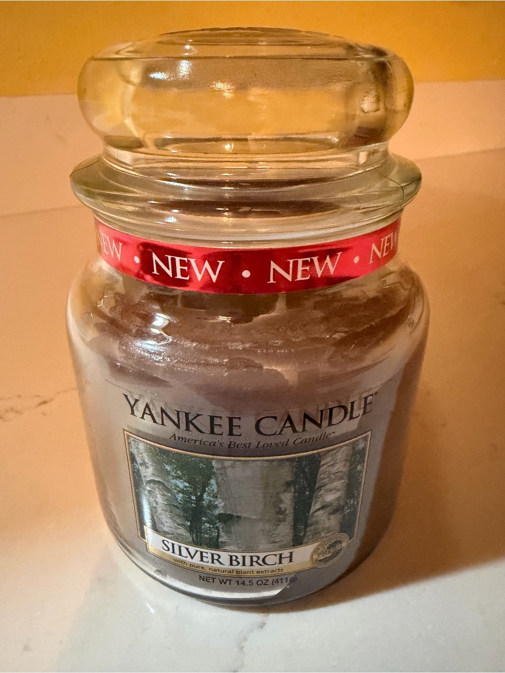 Yankee Candle Silver Birch 14.5 oz Glass Jar Candle  New